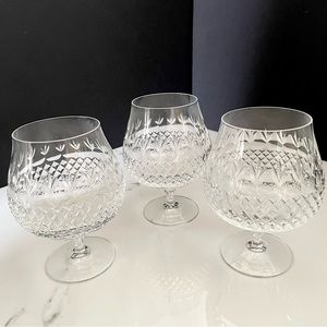 SET of 3 Crystal Brandy Snifter Glasses "Chatsworth" by Mikasa